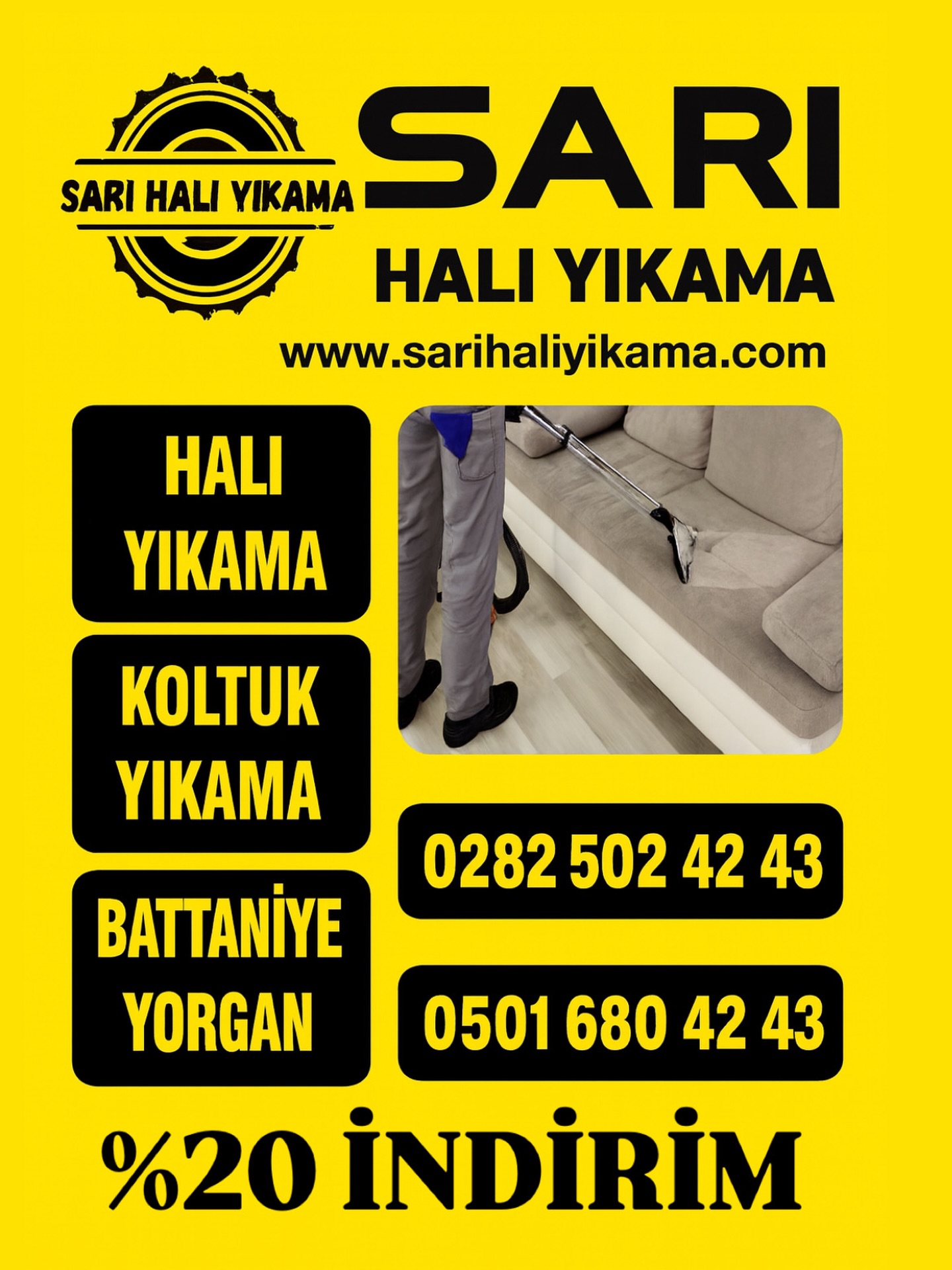 Halı - Koltuk Yıkama %20 İndirim