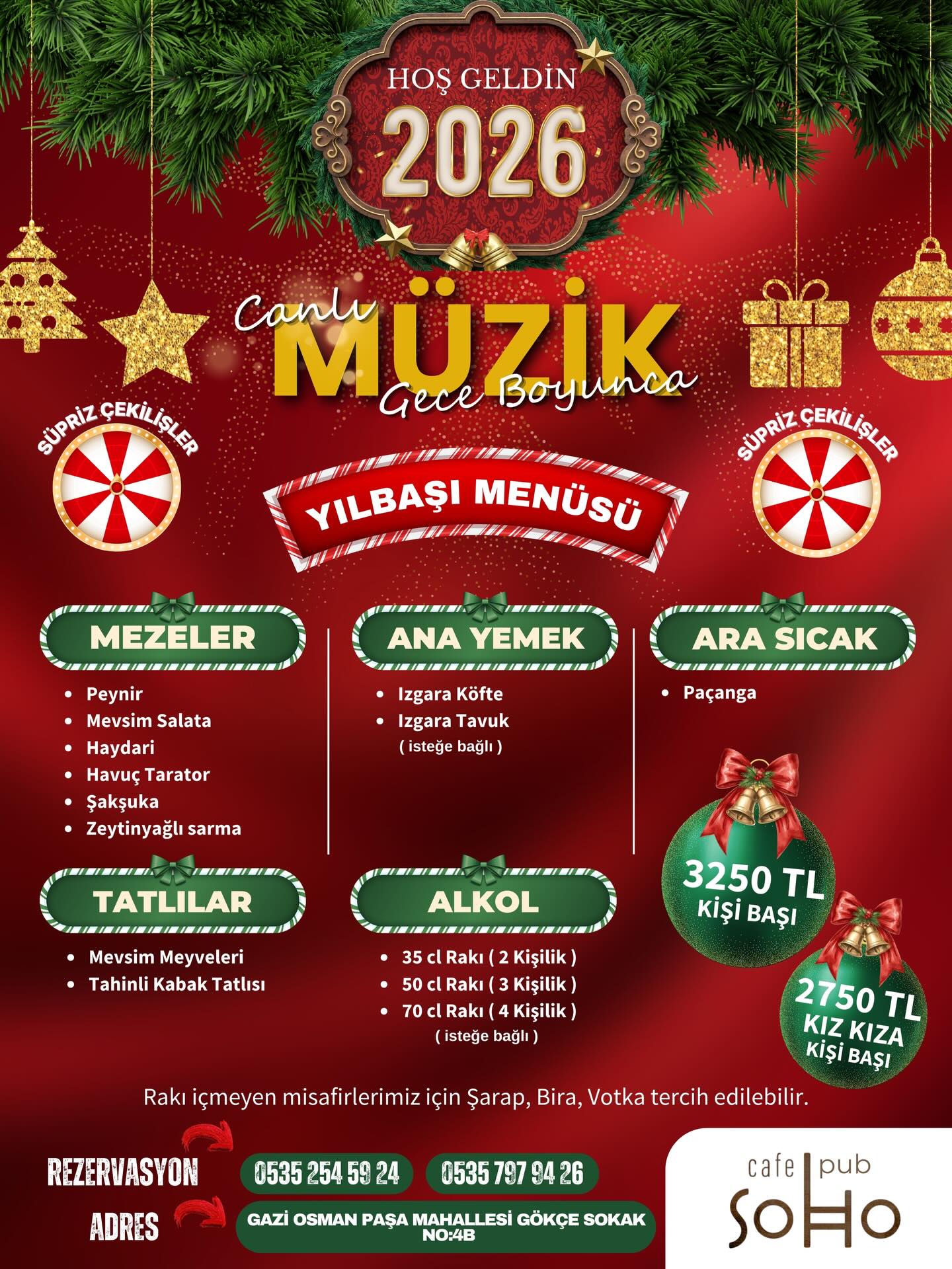 Yılbaşı Gecesi Özel Fix Menü